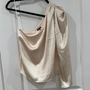 Express Cream One-Shoulder Top
